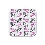 Magenta elegance  Rubber Square Coaster (4 pack) 