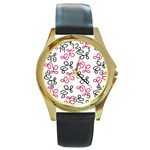 Red elegance  Round Gold Metal Watch