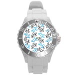 Blue elegance  Round Plastic Sport Watch (L)