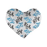 Blue elegance  Standard 16  Premium Flano Heart Shape Cushions