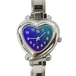 Polyart Dark Blue Purple Pattern Heart Italian Charm Watch