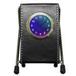Polyart Dark Blue Purple Pattern Pen Holder Desk Clocks