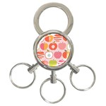 Pink Delicious Organic Canvas 3-Ring Key Chains