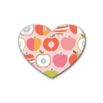 Pink Delicious Organic Canvas Rubber Coaster (Heart) 