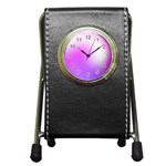 Purple White Background Bright Spots Pen Holder Desk Clocks