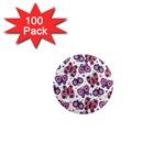 Pink Purple Butterfly 1  Mini Magnets (100 pack) 