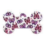 Pink Purple Butterfly Dog Tag Bone (One Side)