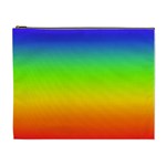 Rainbow Blue Green Pink Orange Cosmetic Bag (XL)