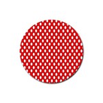 Red Circular Pattern Rubber Round Coaster (4 pack) 