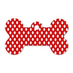 Red Circular Pattern Dog Tag Bone (Two Sides)