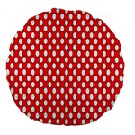Red Circular Pattern Large 18  Premium Flano Round Cushions