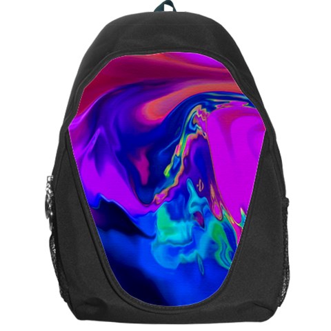 The Perfect Wave Pink Blue Red Cyan Backpack Bag from ArtsNow.com Front