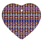Ethnic Colorful Pattern Heart Ornament (2 Sides)