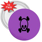 Cartoonskull Danger 3  Buttons (10 pack) 