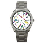 Abstract floral design Sport Metal Watch
