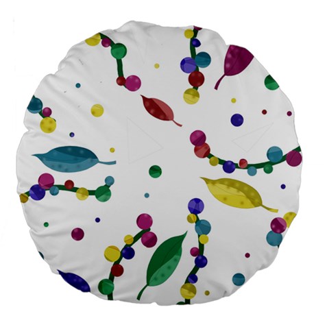 Abstract floral design Large 18  Premium Flano Round Cushions from ArtsNow.com Front