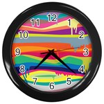 Colorfull Rainbow Wall Clocks (Black)
