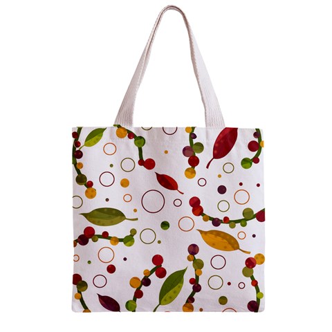 Adorable floral design Zipper Grocery Tote Bag from ArtsNow.com Front