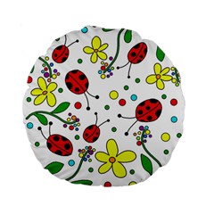 Ladybugs Standard 15  Premium Flano Round Cushions from ArtsNow.com Back