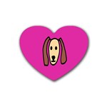 Face Dog Rubber Coaster (Heart) 
