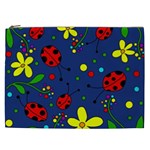 Ladybugs - blue Cosmetic Bag (XXL) 