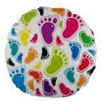 Foot Soles Of The Feet Large 18  Premium Flano Round Cushions