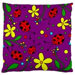 Ladybugs - purple Large Cushion Case (Two Sides)