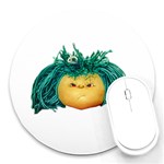 Angry Girl Doll Round Mousepads