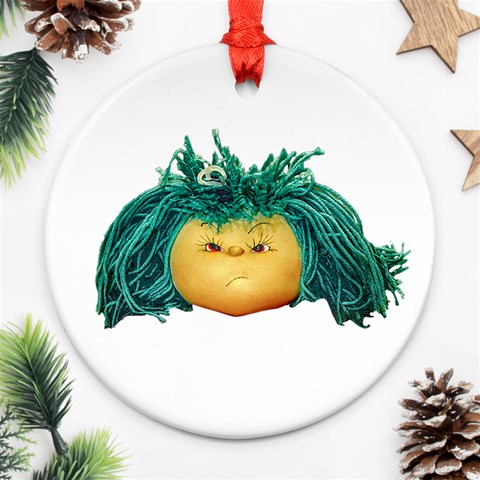 Angry Girl Doll Ornament (Round)  from ArtsNow.com Front