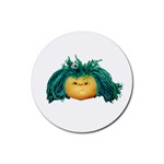 Angry Girl Doll Rubber Coaster (Round) 