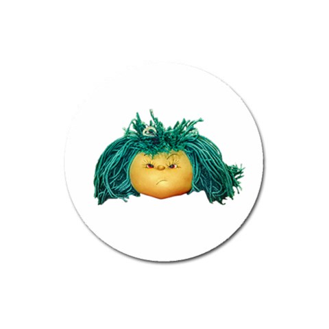Angry Girl Doll Magnet 3  (Round) from ArtsNow.com Front
