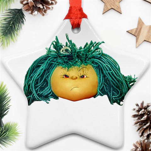 Angry Girl Doll Star Ornament (Two Sides)  from ArtsNow.com Front