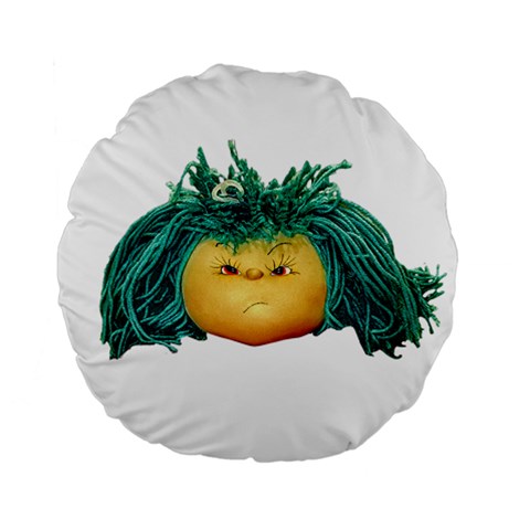 Angry Girl Doll Standard 15  Premium Round Cushions from ArtsNow.com Front