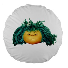 Angry Girl Doll Large 18  Premium Flano Round Cushions from ArtsNow.com Back