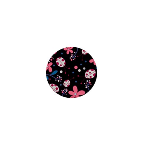 Pink ladybugs and flowers  1  Mini Magnets from ArtsNow.com Front