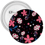 Pink ladybugs and flowers  3  Buttons
