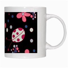 Pink ladybugs and flowers  White Mugs from ArtsNow.com Right
