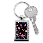 Pink ladybugs and flowers  Key Chains (Rectangle) 