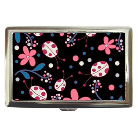 Pink ladybugs and flowers  Cigarette Money Cases from ArtsNow.com Front
