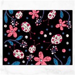 Pink ladybugs and flowers  Rectangular Jigsaw Puzzl