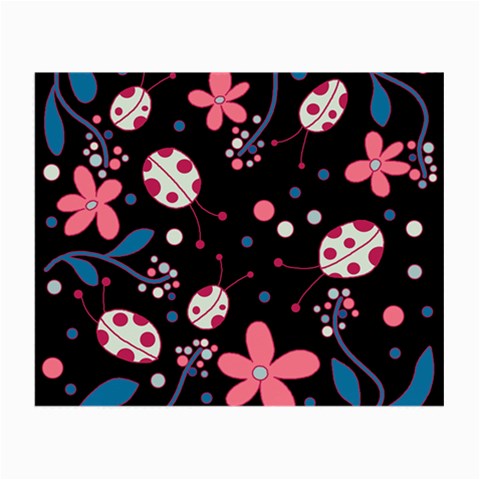Pink ladybugs and flowers  Small Glasses Cloth from ArtsNow.com Front
