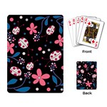 Pink ladybugs and flowers  Playing Card