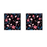Pink ladybugs and flowers  Cufflinks (Square)