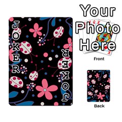 Pink ladybugs and flowers  Playing Cards 54 Designs  from ArtsNow.com Front - Joker1