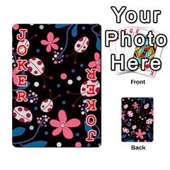 Pink ladybugs and flowers  Playing Cards 54 Designs  from ArtsNow.com Front - Joker2