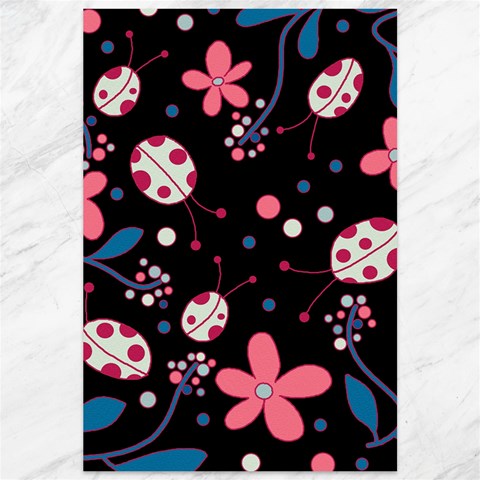 Pink ladybugs and flowers  Canvas 12  x 18   from ArtsNow.com 11.88 x17.36  Canvas - 1