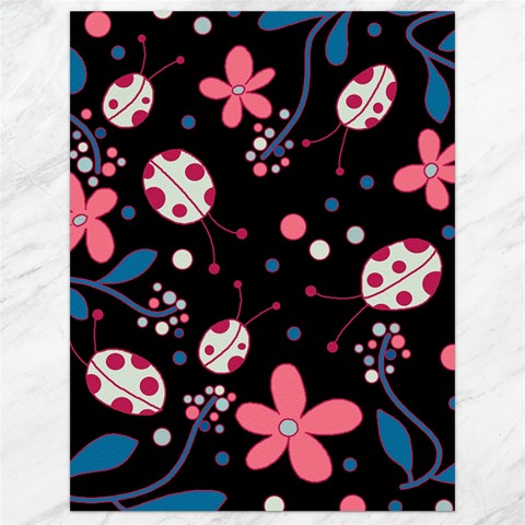 Pink ladybugs and flowers  Canvas 18  x 24   from ArtsNow.com 17.8 x23.08  Canvas - 1