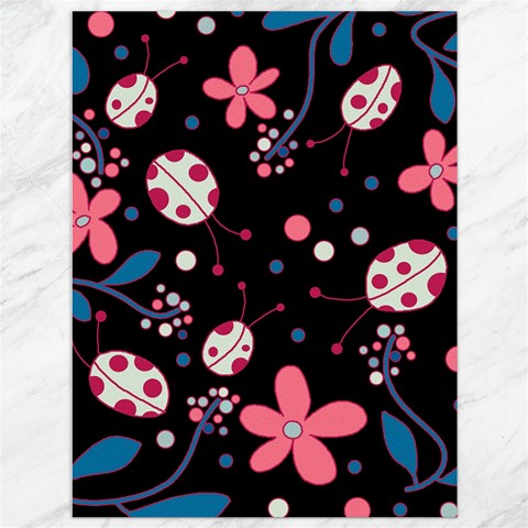 Pink ladybugs and flowers  Canvas 36  x 48   from ArtsNow.com 35.26 x46.15  Canvas - 1