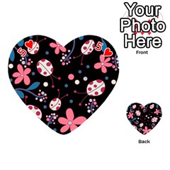 Pink ladybugs and flowers  Playing Cards 54 (Heart)  from ArtsNow.com Front - Heart5