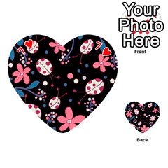 Pink ladybugs and flowers  Playing Cards 54 (Heart)  from ArtsNow.com Front - Heart7